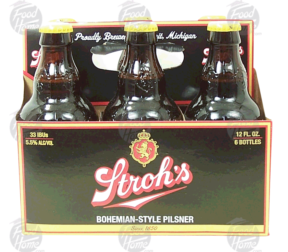 Stroh's  bohemian-style pilsner beer, 5.5% alc. by vol., 12-fl. oz. Full-Size Picture